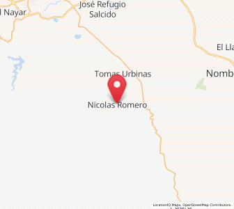Map of Nicolás Romero, Durango