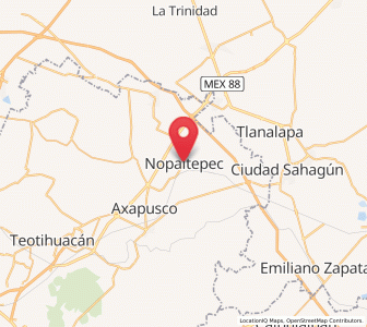 Map of Nopaltepec, México