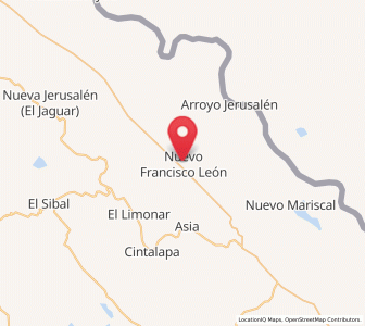 Map of Nuevo Francisco León, Chiapas