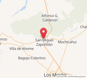 Map of Nuevo San Miguel, Sinaloa