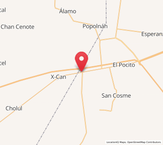 Map of Nuevo Xcán, Quintana Roo