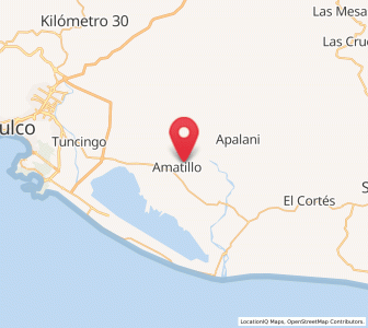Map of Oaxaquillas, Guerrero