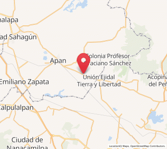 Map of Ocotepec de Morelos, Hidalgo