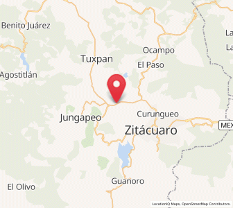Map of Ocurio, Michoacán