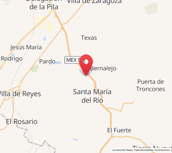 Map of Ojo Caliente, San Luis Potosí