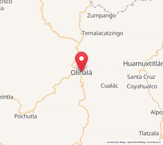 Map of Olinalá, Guerrero