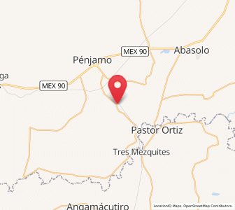 Map of Ordeñita de Barajas, Guanajuato