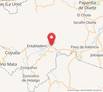 Map of Oriente Medio Día, Veracruz