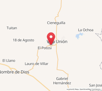 Map of Orizaba, Durango