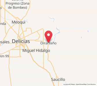 Map of Orranteño, Chihuahua
