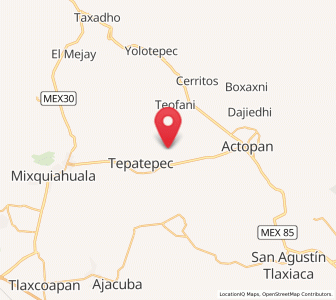 Map of Pacheco, Hidalgo