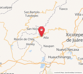 Map of Pahuatlán de Valle, Puebla