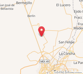 Map of Palo Blanco, Durango