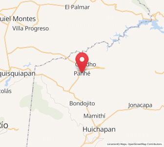 Map of Pañhé, Hidalgo