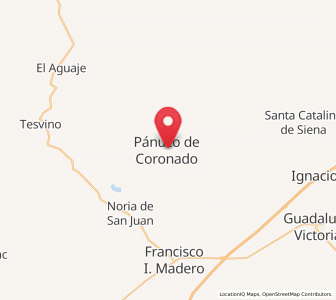 Map of Pánuco de Coronado, Durango
