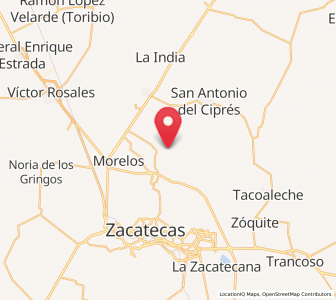 Map of Pánuco, Zacatecas