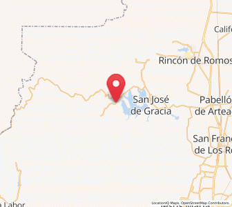 Map of Paredes, Aguascalientes