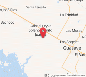 Map of Parritas, Sinaloa
