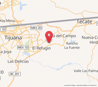 Map of Partido del Trabajo, Baja California