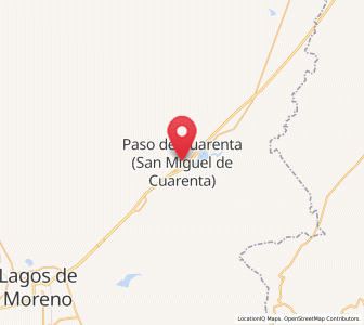 Map of Paso de Cuarenta, Jalisco