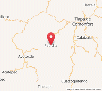 Map of Patlicha, Guerrero