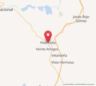 Map of Pedriceña, Durango