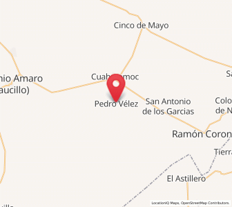 Map of Pedro Vélez, Durango