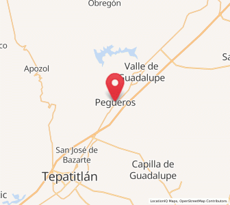 Map of Pegueros, Jalisco