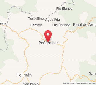 Map of Peñamiller, Querétaro