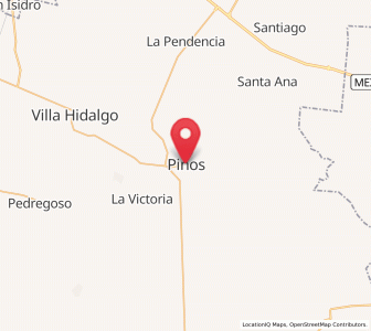 Map of Pinos, Zacatecas