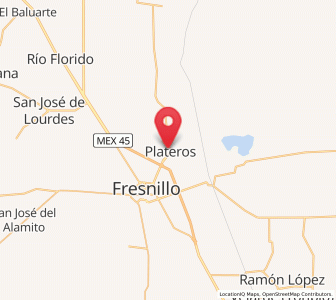 Map of Plateros, Zacatecas