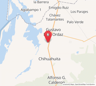 Map of Poblado Número Cinco, Sinaloa