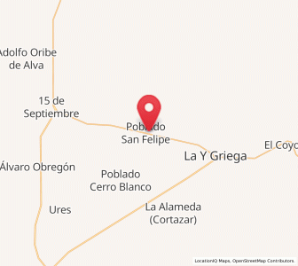 Map of Poblado San Felipe, Sonora