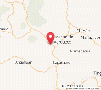 Map of Pomacuarán, Michoacán