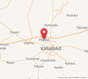 Map of Popola, Yucatán