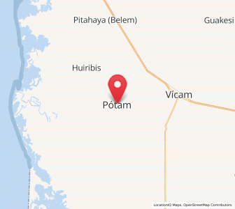 Map of Pótam, Sonora