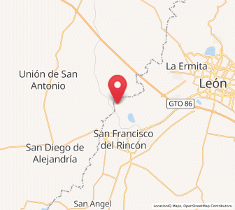 Map of Potrerillos (Guanajal), Guanajuato