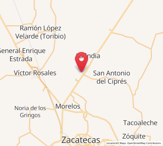 Map of Pozos de Gamboa, Zacatecas