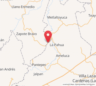 Map of Progreso de Allende, Puebla