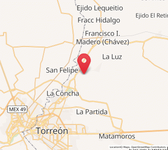 Map of Purísima, Coahuila