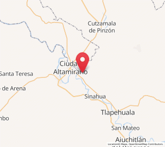 Map of Querendas, Guerrero