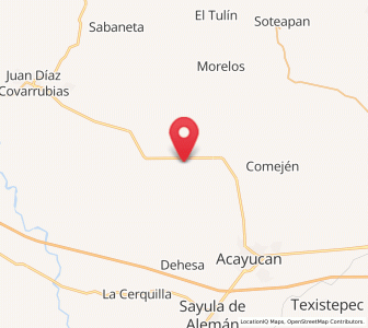 Map of Quiamoloapan, Veracruz
