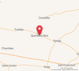 Map of Quintana Roo, Yucatán
