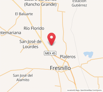 Map of Ramón López Velarde, Zacatecas