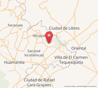 Map of Ranchería de Pocitos, Tlaxcala