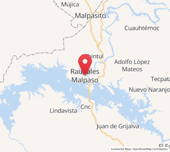 Map of Raudales Malpaso, Chiapas