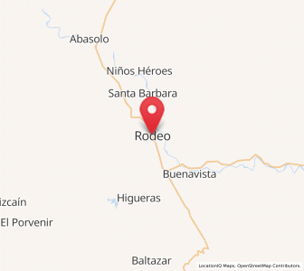 Map of Rodeo, Durango