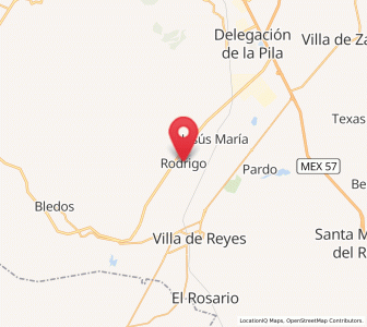 Map of Rodrigo, San Luis Potosí