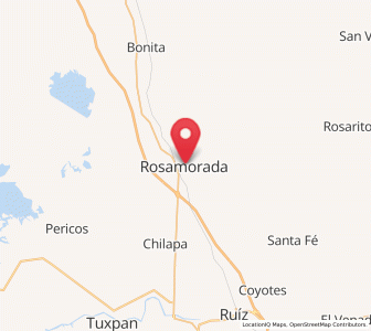 Map of Rosamorada, Nayarit