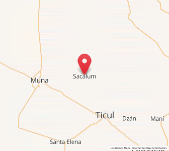 Map of Sacalum, Yucatán